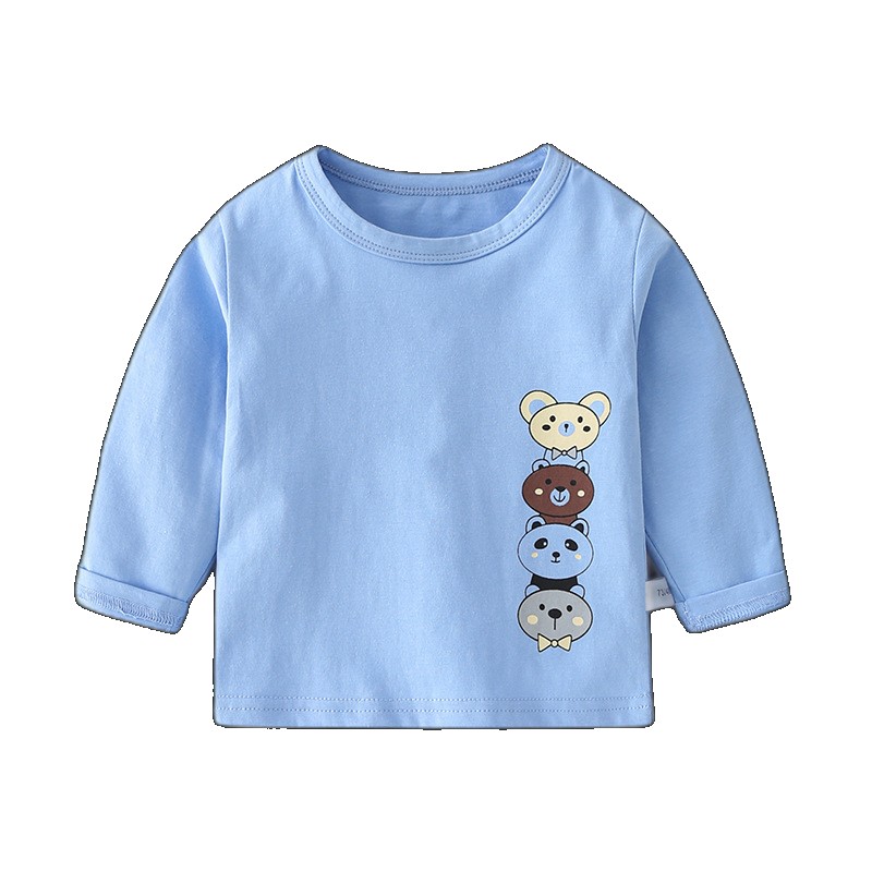 Baby long-sleeved T-shirt boys summer baby Lycra children children's tops bottoming shirt autumn clothes clothes (One Size)