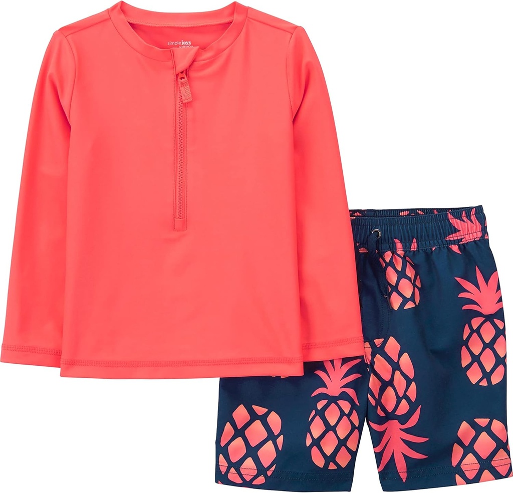 Baby-Boys Swimsuit Trunk and Rashguard Set