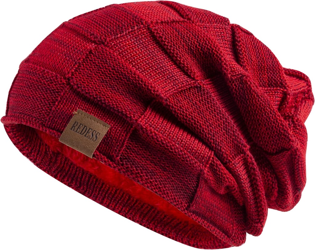 Beanie Hat for Men and Women Winter Warm Hats Knit Slouchy Thick Skull Cap (One Size)