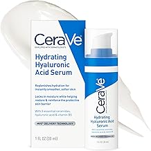 Cerave Hyaluronic Acid Serum for Face with Vitamin B5 and Ceramides, Hydrating Face Serum for Dry Skin, Fragrance Free, 1 Ounce (One Size)