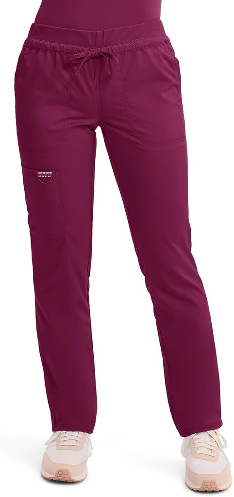 Cherokee Scrubs for Women Mid Rise Tapered Leg Drawstring Pant with 5 Pockets, Cargo Bottom with 2 Way Stretch Fabric- WW105 (One Size)