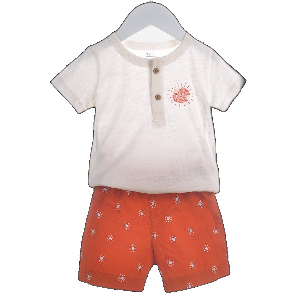 Children's cotton t-shirt boys men's short-sleeved thin section wear summer shorts baby children's clothing two-piece suit suit (One Size)