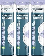 Cliganic Premium Cotton Rounds for Face (300 Count) - Makeup Remover Pads, Hypoallergenic, Lint-Free | 100% Pure Cotton (One Size)