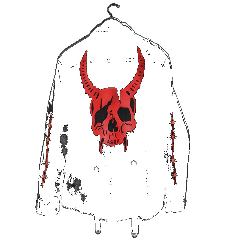 Cross-border men's autumn jackets European and American trendy large size denim skull cardigan casual jackets (One Size)