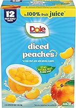 Dole Diced Peaches in 100% Juice - Dole Fruit Bowls Snacks - 4 oz Fruit Bowls - 12 Pack (One Size)
