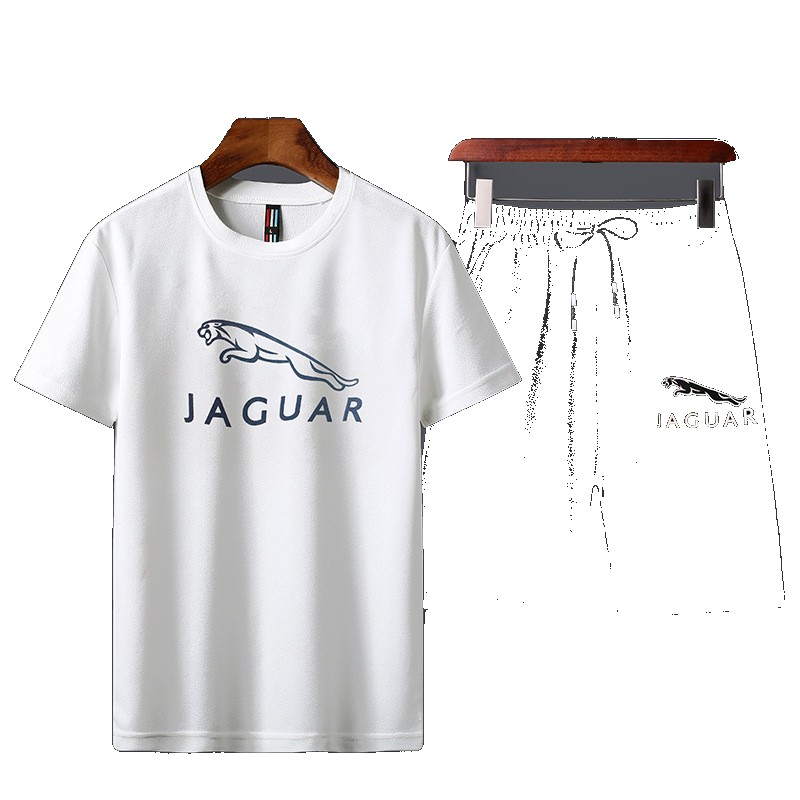 Factory direct sale 2021 new summer men's casual sports suit short-sleeved T-shirt top loose two-piece set batch batch (One Size)