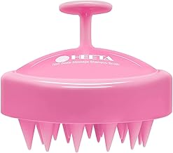 美妆 heeta scalp massager hair growth soft silicone scalp scrubber shampoo brush for exfoliation dandruff removal head massage stress relax wet dry use for thick thin curly hair care cherry pink (One Size)