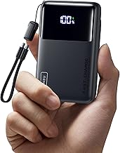 mobile power iniu small portable charger 45w pd fast charging 10000mah power bank battery pack with attached usb c cable travel essentials powerbank for iphone 17 16 15 14 pro air xiaomi samsung s25 s (One Size)