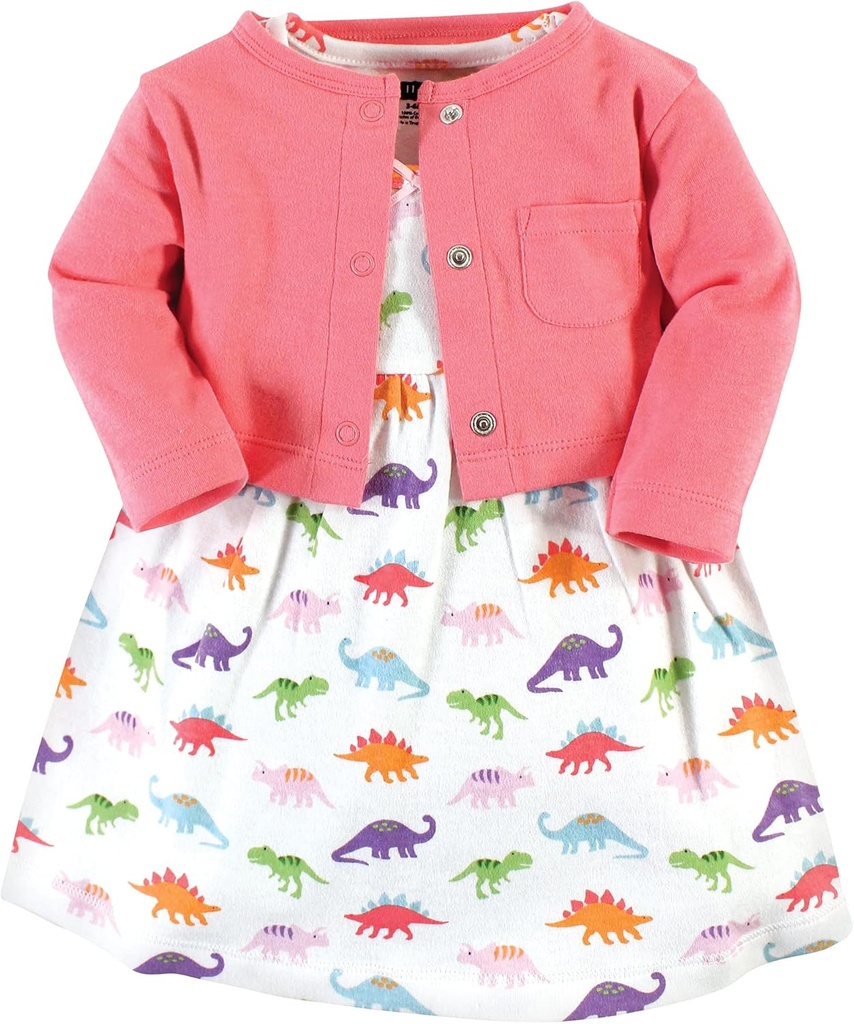 Infant and Toddler Girls Cotton Dress and Cardigan Set (One Size)