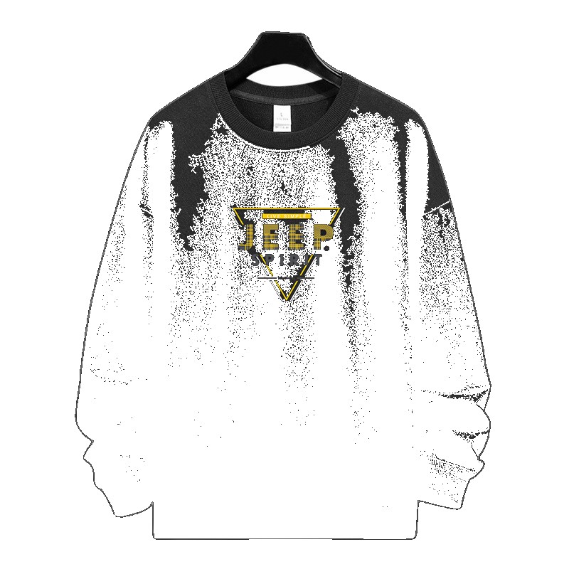 JEEP SPIRIT spring and autumn men's long-sleeved sweatshirt round neck loose breathable large size casual bottoming shirt shirt (One Size)