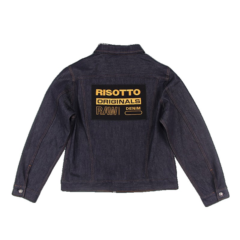 Japanese original retro raw cow heavy red ear denim edge jacket men's embroidery high quality jacket (One Size)