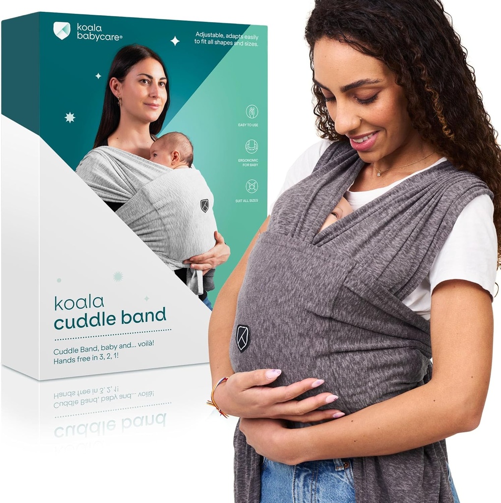 Koala Babycare Baby Carrier Wrap Up to 22lbs - Baby Sling Easy to Wear As a T-Shirt - Original Baby Carrier Newborn to Toddler - One Size Fits All - Baby Wraps Carrier (One Size)