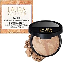 美妆 laura geller new york award-winning baked balance-n-brighten color correcting powder foundation handmade in italy buildable coverage matte finish for mature sensitive skin 03 light (One Size)