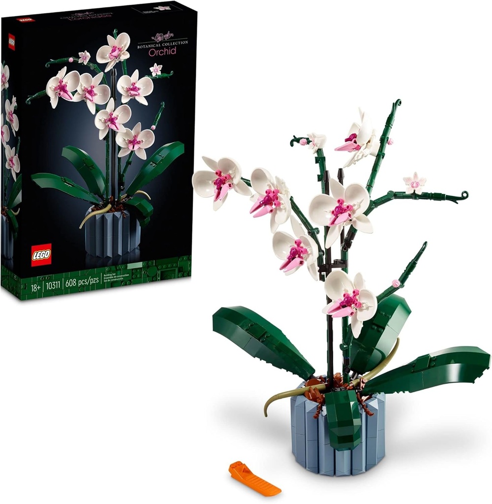 home decoration lego botanicals orchid - artificial fake indoor flowers building set for home kitchen desk decoration adults ages 18 - gift for birthdays - 10311 (One Size)