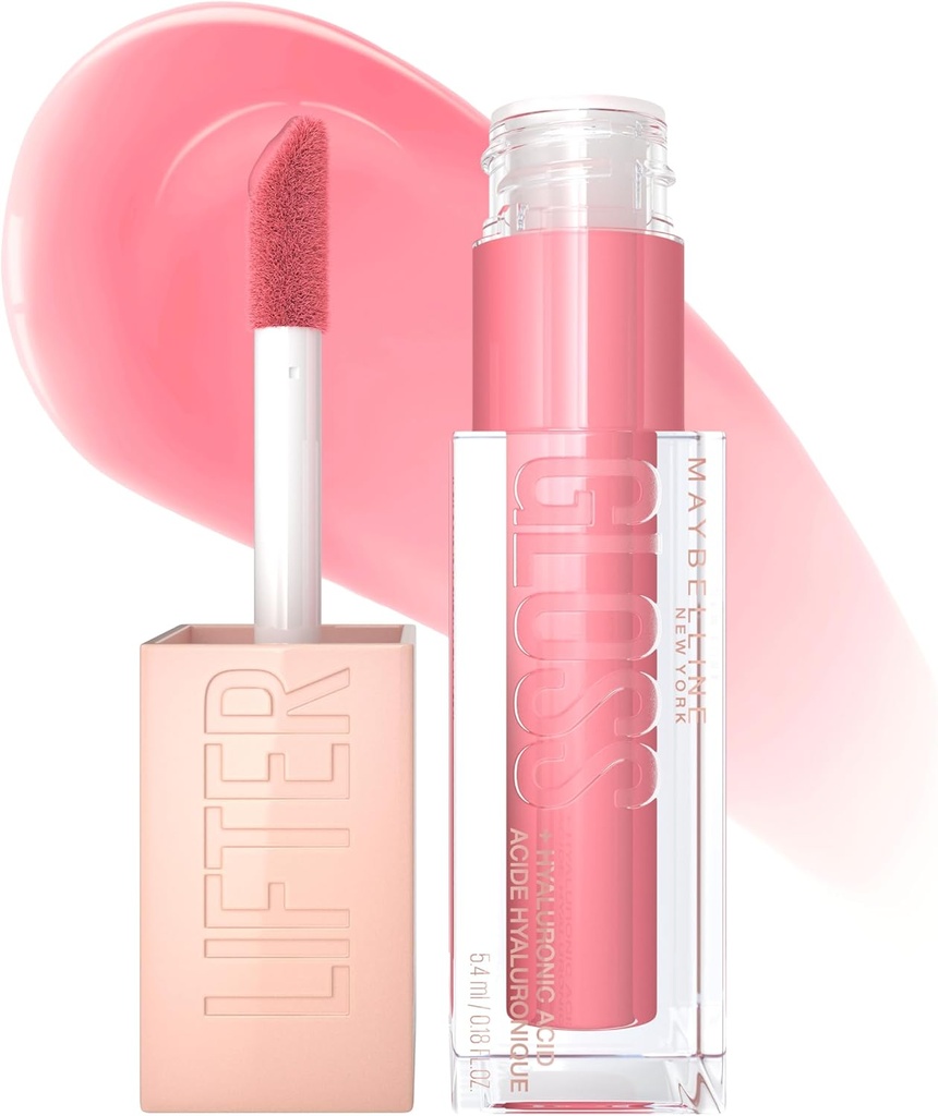 Maybelline New York Lifter Gloss Hydrating Lip Gloss with Hyaluronic Acid, Gummy Bear, Sheer Light Pink, 1 Count (One Size)