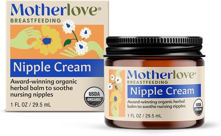 Motherlove Nipple Cream (1 oz) Organic Lanolin-Free Nipple Cream for Breastfeeding—Benefits Nursing & Pumping Moms (One Size)