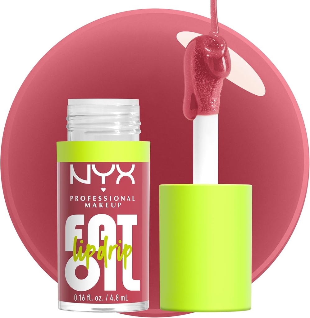 NYX PROFESSIONAL MAKEUP Fat Oil Lip Drip, Moisturizing, Shiny and Vegan Tinted Lip Gloss - Chillin Like a Villain (Pale Dusty Rose) (One Size)