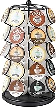 家用电器 nifty k cup holder compatible with k-cups coffee pod carousel 35 k cup holder spins 360-degrees lazy susan platform modern black design home or office kitchen counter organizer (One Size)