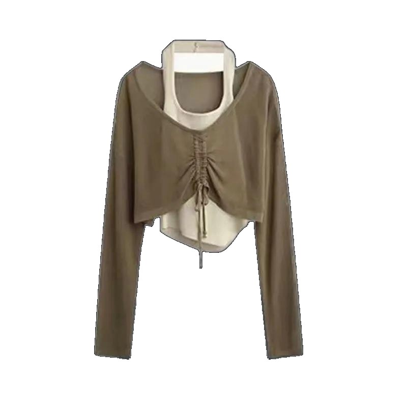 Pure desire blouse vest suit women's summer skirt denim pleated small fragrant style high-end two-piece suit (One Size)