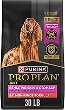 Purina Pro Plan Sensitive Skin and Stomach Dog Food Dry, Adult Salmon & Rice Formula, Digestive Health - 30 lb. Bag (One Size)