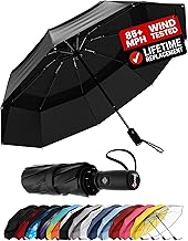 REPEL Windproof Travel Umbrella - Compact & Withstands Winds up to 85MPH , Strongest Premium Auto Folding Umbrella for Rain and Sun - Durable, Light & Portable for Women & Men , Fits Backpack & Cars (One Size)