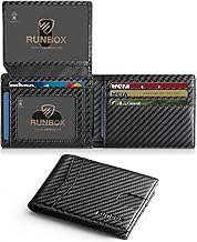 RUNBOX Wallet for Men Slim Rfid Leather 2 ID Window With Gift Box | Slim, Rfid, 2 ID Window, With Gift Box, Slim, Rfid