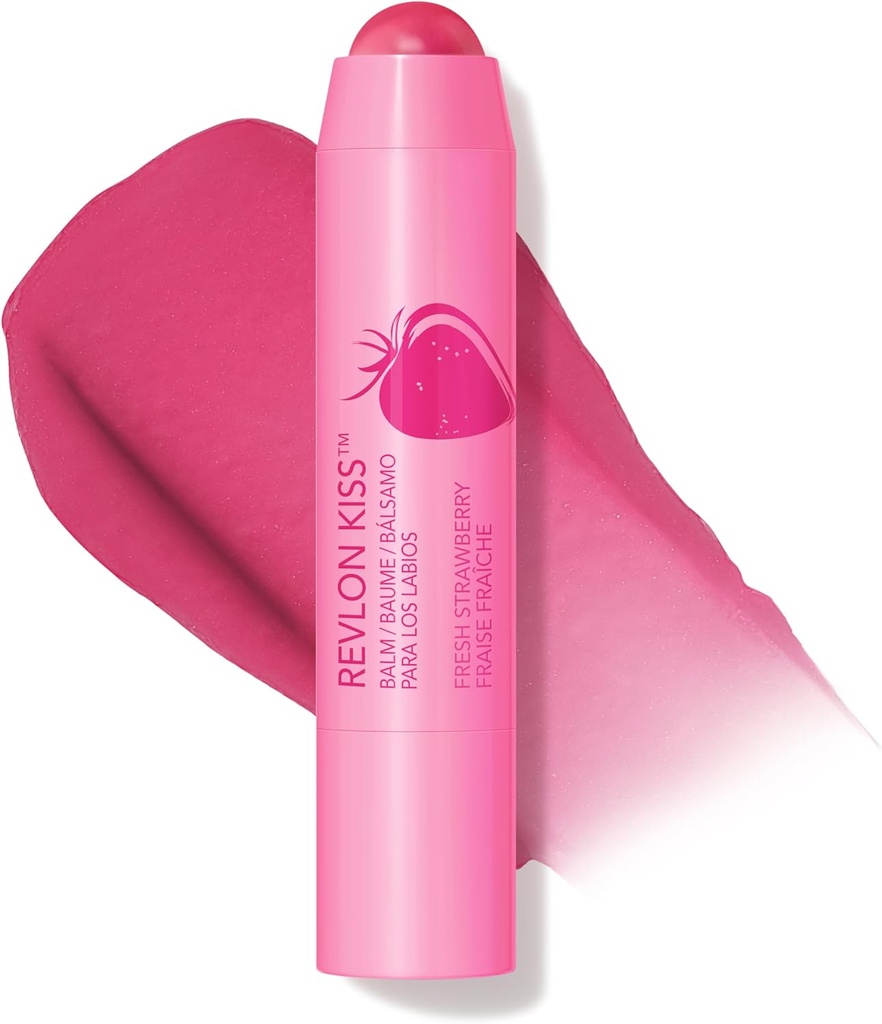 lip gloss revlon kiss tinted lip balm with spf 20 hydrating flavored infused with natural fruit oils 025 fresh strawberry 0 09 oz (One Size)