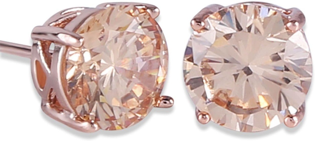 Rose Gold Tone Yellow Crystal Royal Journey Jewelry Eternity Stud Earring (One Size)