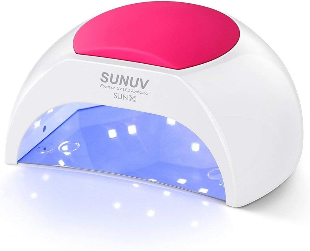 美妆 sunuv sun2c uv light for nails uv led nail lamp with 4 timer settings curing lights compatible with all gel polish rose