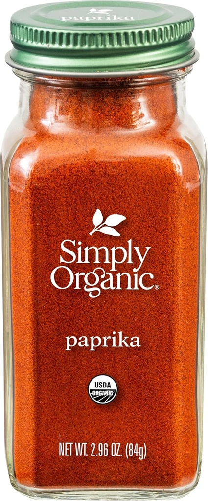 Simply Organic, Paprika Ground Certified Organic, 2.96 Ounce Container (One Size)