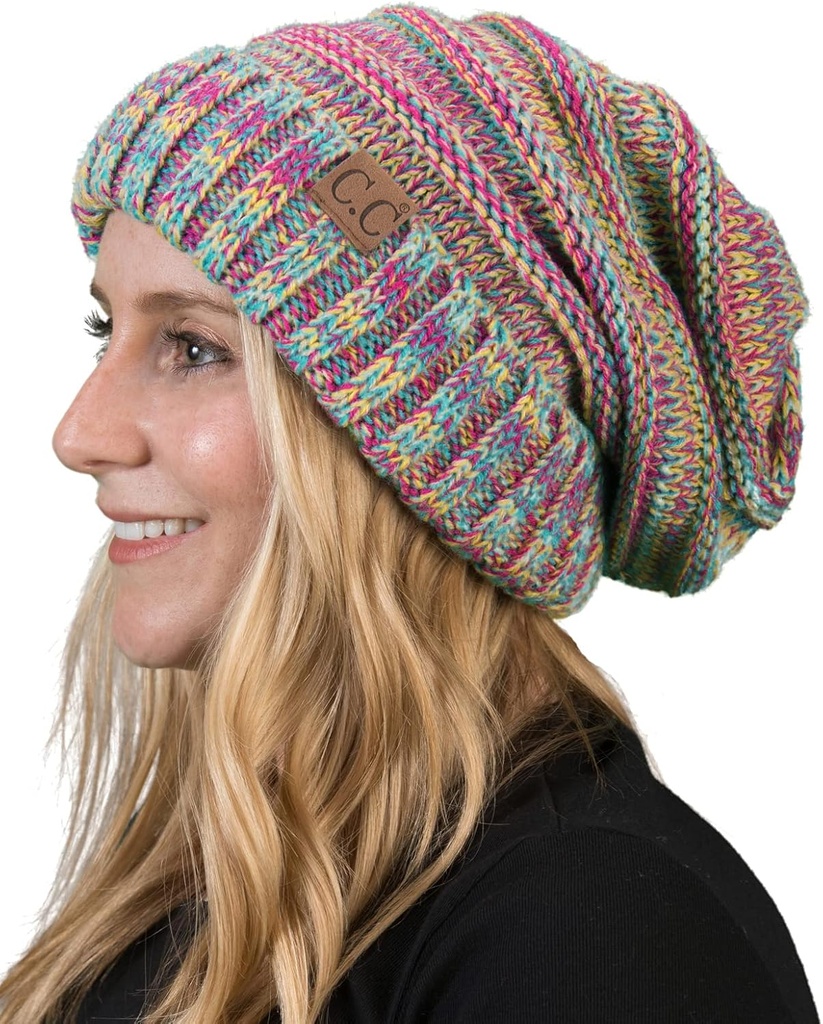 beanie hat slouchy beanie for women winter hat warm slouch oversized soft chunky cable knit beanies for cold weather