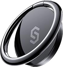 手机配件 syncwire cell phone ring holder stand 360 degree rotation finger ring kickstand polished metal phone grip for magnetic car mount (One Size)