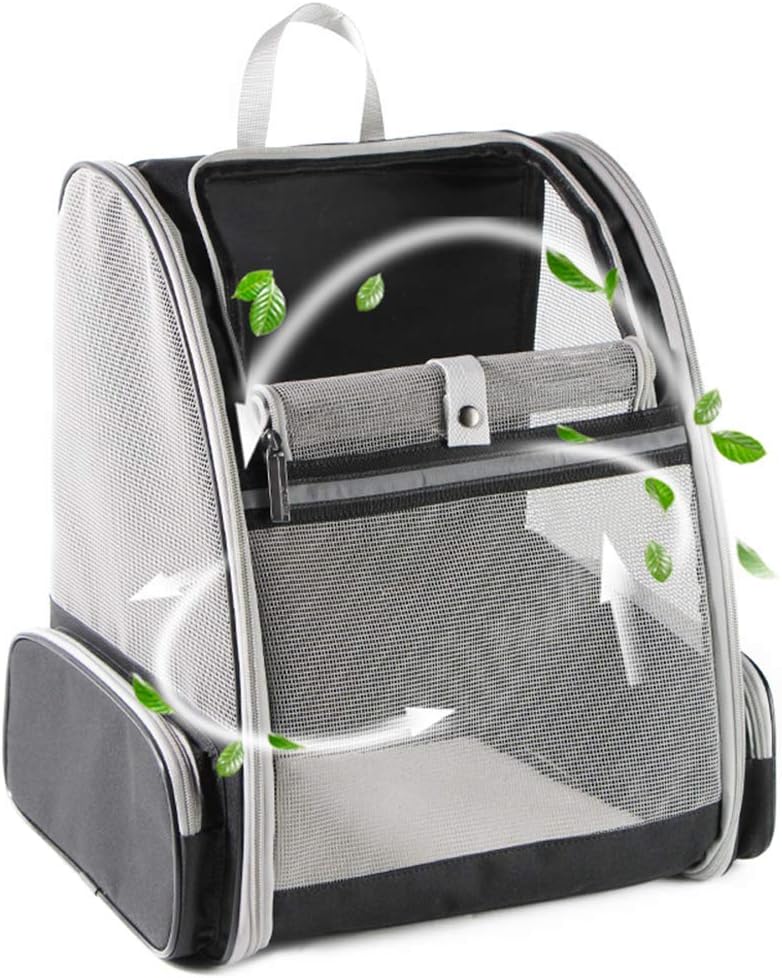 Texsens Innovative Traveler Bubble Backpack Pet Carriers for Cats and Dogs (Black) (One Size)