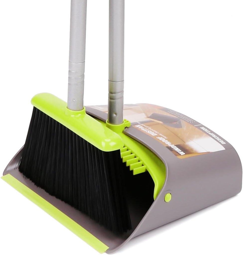 家用电器 treelen broom and dustpan set treelen broom with dust pan with long handle combo set for office and home standing upright sweep use with lobby