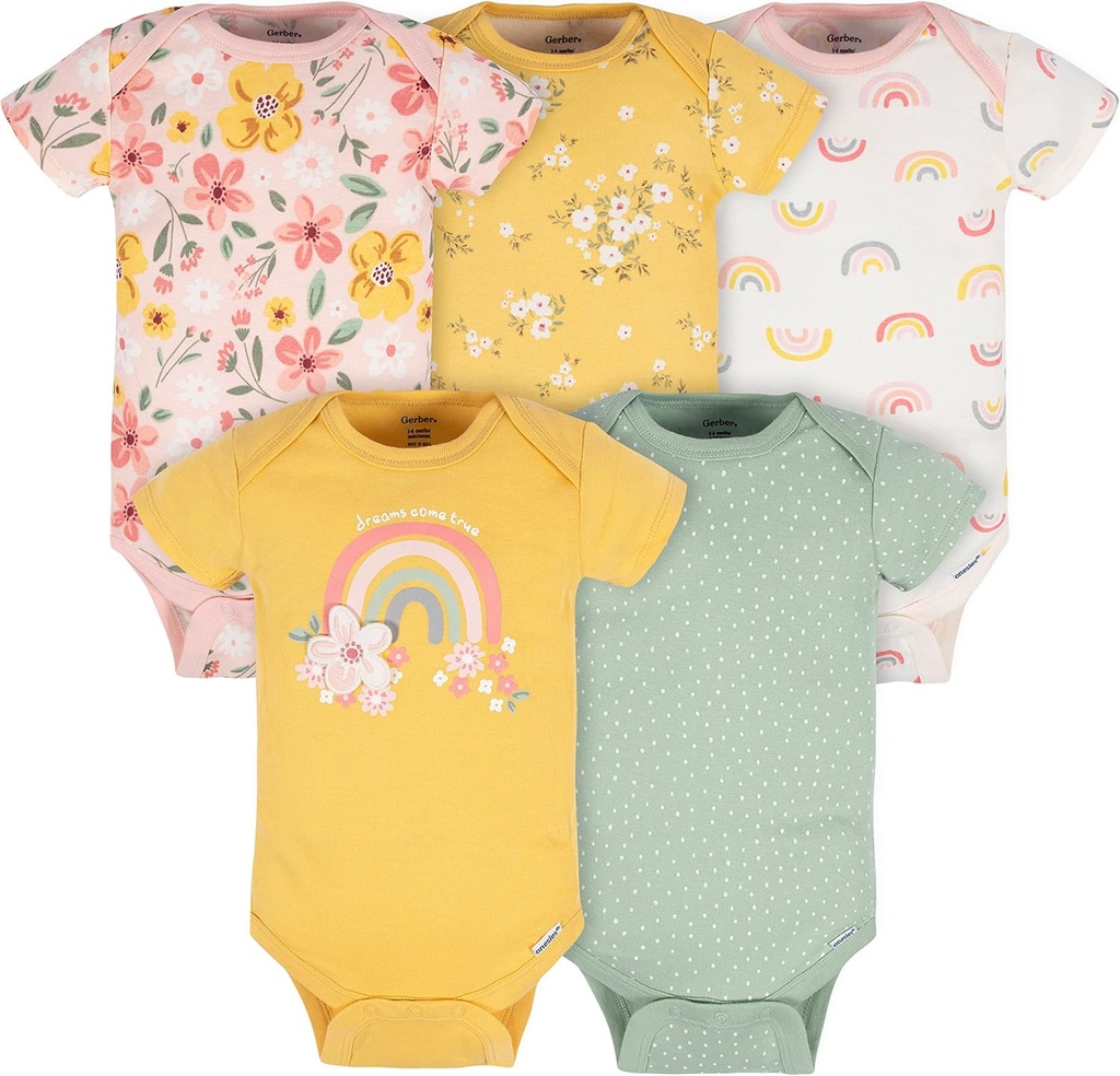 婴儿连体衣 unisex baby 5-pack short-sleeve onesies