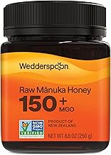 Wedderspoon Raw Mānuka Honey 150+ MGO, 8.8 Oz, Unpasteurized New Zealand Honey, Non-GMO, BPA-Free Jar, Superfood & Natural Wellness Support (One Size)
