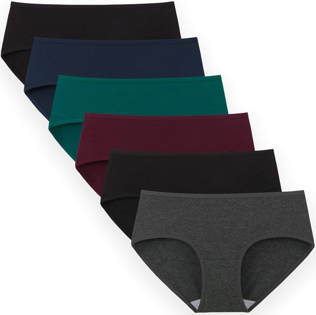 womens underwear cotton hipster panties regular plus size 6-pack