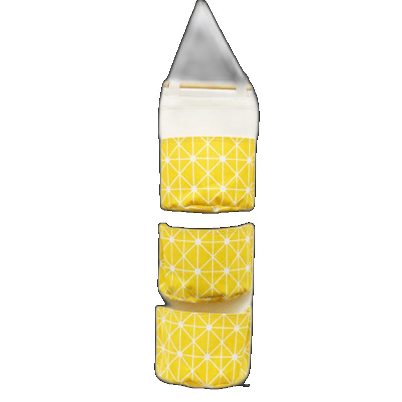 YW048 cotton and linen waterproof storage hanging bag multi-layer household supplies sundry manufacturer direct sale sale (One Size)