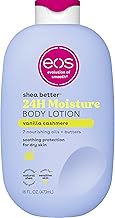 eos Shea Better Body Lotion Vanilla Cashmere, 24-Hour Moisture Skin Care, Lightweight & Non-Greasy, Natural Shea, Vegan, Vanilla Body Lotion, 16 fl oz (One Size)