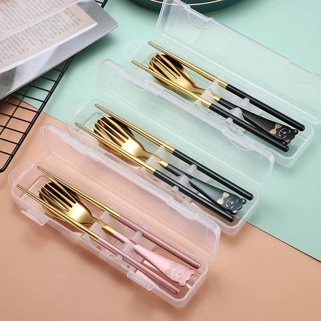 outdoor camping equipment uco utility spork 3-in-1 combo spoon-fork-knife utensil 2-pack gold sky blue