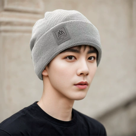Mens Winter Beanie Hats Scarf Set Warm Knit Skull Cap Neck Warmer with Fleece Lined Winter Hat for Women