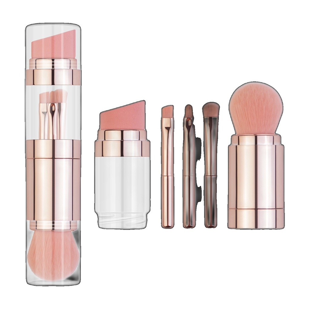 Cross-border Hot Selling 5-in-1 Makeup Brush Multifunctional Portable Powder Puff Set Wholesale Beauty Tools Tools