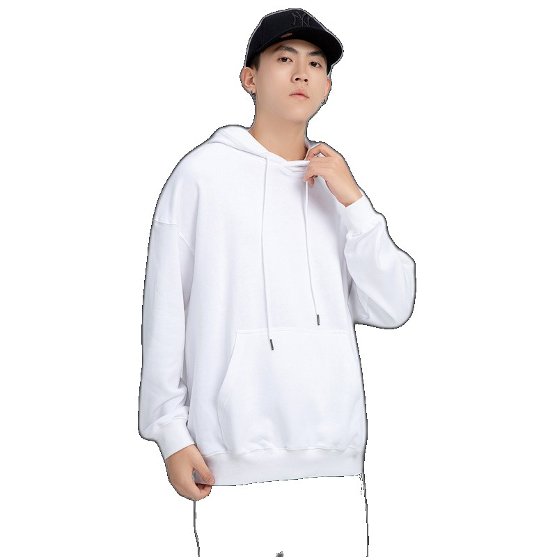 [EGIFTON-LIVE-3269] Foreign trade new autumn and winter men's large size pullover long-sleeved hoodie fashion casual solid color plus velvet thick sweater sweater