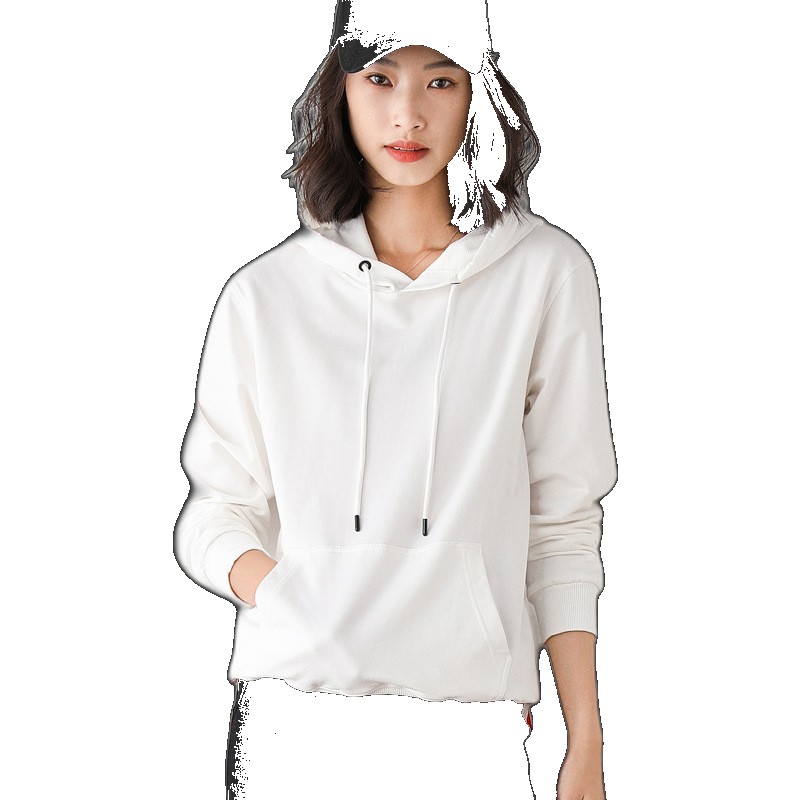 [EGIFTON-LIVE-3571] 2023 Autumn Full Solid Color Cotton Hooded Sweatshirt Women's Hoodie College Long Sleeve with Pocket Manufacturer Dropshipping Dropshipping