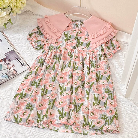 and Toddler Girls Short Sleeve Fashion Dress